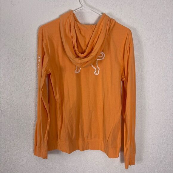 The Black Dog Orange Hooded Long Sleeve Top Women's Size Medium - Picture 6 of 10
